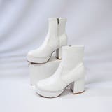 厚底チャンキー ハイソール ストレッチ ショートブーツ 6845 | Shoes in Closet | 詳細画像13