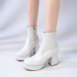 厚底チャンキー ハイソール ストレッチ ショートブーツ 6845 | Shoes in Closet | 詳細画像12