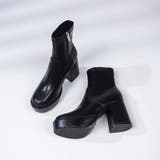 厚底チャンキー ハイソール ストレッチ ショートブーツ 6845 | Shoes in Closet | 詳細画像7