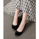 ブラック/スムース | リボン ラウンドトゥ ★フラット バレエシューズ★ 7443-2 | Shoes in Closet