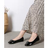ブラック/エナメル | リボン ラウンドトゥ ★フラット バレエシューズ★ 7443-2 | Shoes in Closet