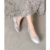 シルバー/スムース | リボン ラウンドトゥ ★フラット バレエシューズ★ 7443-2 | Shoes in Closet