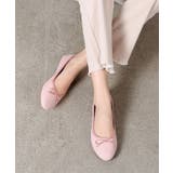 ピンク/ヌバック | リボン ラウンドトゥ ★フラット バレエシューズ★ 7443-2 | Shoes in Closet