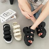 軽量厚底 高反発クッションソール 多連ベルクロ スポーツサンダル 7485 | Shoes in Closet | 詳細画像1 