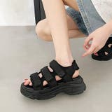 軽量厚底 高反発クッションソール 多連ベルクロ スポーツサンダル 7485 | Shoes in Closet | 詳細画像4 