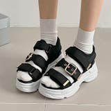軽量厚底ボリュームソール ベルクロ バックル スポーツサンダル 7486 | Shoes in Closet | 詳細画像14 
