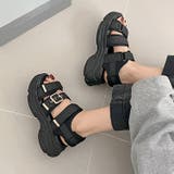 軽量厚底ボリュームソール ベルクロ バックル スポーツサンダル 7486 | Shoes in Closet | 詳細画像7 