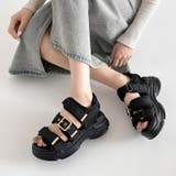 軽量厚底ボリュームソール ベルクロ バックル スポーツサンダル 7486 | Shoes in Closet | 詳細画像5 