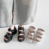 軽量厚底ボリュームソール ベルクロ バックル スポーツサンダル 7486 | Shoes in Closet | 詳細画像2 