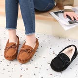 キッズ リボン ふわもこモカシン 7574  | Shoes in Closet | 詳細画像1 