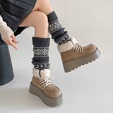 厚底 プラットフォーム レースアップ ボア ムートン ブーツ 840 | Shoes in Closet | 詳細画像17 