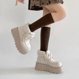 厚底 プラットフォーム レースアップ ボア ムートン ブーツ 840 | Shoes in Closet | 詳細画像8 