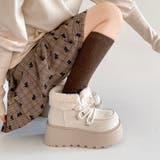 厚底 プラットフォーム レースアップ ボア ムートン ブーツ 840 | Shoes in Closet | 詳細画像10 