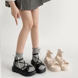 厚底 コードストラップ バックファスナー リボン サンダル 993 | Shoes in Closet | 詳細画像3 