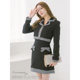 チェック柄パイピングミニ丈ワンピーススーツセット セレモニースーツ セットアップ | Retica | 詳細画像7