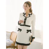 チェック柄パイピングミニ丈ワンピーススーツセット セレモニースーツ セットアップ | Retica | 詳細画像3