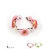 ピンク | シアーリボンレース花冠 フラワーアクセサリー 結婚式小物 | Retica