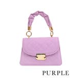 パープル | ワンカラーキルティング調2WAYミニバッグ パーティーバッグ ハンドバッグ | Retica