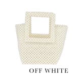 オフホワイト | パールビーズ×ハンドル一体型バッグ パーティードレス小物 ハンドバッグ | Retica