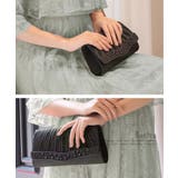 ウェーブライン同色大小ビジュー×プリーツ2wayパーティーバッグ 結婚式バッグ | Retica | 詳細画像7