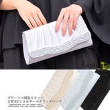 シルバー | ウェーブライン同色大小ビジュー×プリーツ2wayパーティーバッグ 結婚式バッグ | Retica