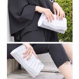 ウェーブライン同色大小ビジュー×プリーツ2wayパーティーバッグ 結婚式バッグ | Retica | 詳細画像5