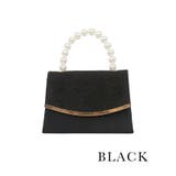 ブラック | フラワーレース×パールハンドル2WAYミニバッグ パーティーバッグ ハンドバッグ | Retica