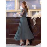 Retica トップスレース×軽やかプリーツハイウエスト切替フレアロングドレス … | Retica | 詳細画像11 