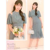 パフスリーブ×ハイウエスト切替レースマーメイドロングドレス パーティードレス 袖… | Retica | 詳細画像2 