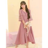 タックデザインレーススリーブフレアロングドレス パーティードレス 袖あり | Retica | 詳細画像6 