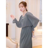 シアーフリルスリーブスレンダーラインロングドレス パーティードレス 体型カバー | Retica | 詳細画像15