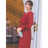 シアーフリルスリーブスレンダーラインロングドレス パーティードレス 体型カバー | Retica | 詳細画像7