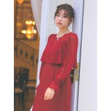 シアーフリルスリーブスレンダーラインロングドレス パーティードレス 体型カバー | Retica | 詳細画像10