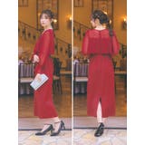 シアーフリルスリーブスレンダーラインロングドレス パーティードレス 体型カバー | Retica | 詳細画像12