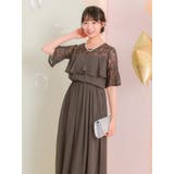 レースフリル切替シフォンフレアロングドレス パーティードレス 袖あり | Retica | 詳細画像13 