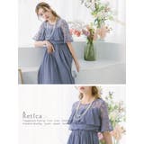 シフォン×レーススリーブハイウエストロングドレス パーティードレス 結婚式ドレス | Retica | 詳細画像2