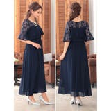 シフォン×レーススリーブハイウエストロングドレス パーティードレス 結婚式ドレス | Retica | 詳細画像10 