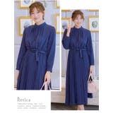 タック&プリーツウエストマークフレアロングドレス パーティードレス 袖あり | Retica | 詳細画像7