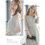 シースルードットスリーブシフォンスカートロングドレス 結婚式ドレス | Retica | 詳細画像12