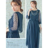 シースルードットスリーブシフォンスカートロングドレス 結婚式ドレス | Retica | 詳細画像2