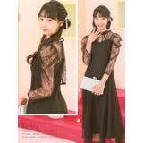 リボンネックレースボレロ付きフレアロングドレス パーティードレス セットアップ | Retica | 詳細画像8 