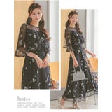 フラワー刺繍×チュールフレアロングドレス ロングワンピース 結婚式 | Retica | 詳細画像14 