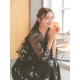 フラワー刺繍×チュールフレアロングドレス ロングワンピース 結婚式 | Retica | 詳細画像15 