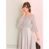 フラワー刺繍レースベルスリーブミディアムドレス 結婚式 ワンピース | Retica | 詳細画像6 