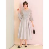 フラワー刺繍レースベルスリーブミディアムドレス 結婚式 ワンピース | Retica | 詳細画像9 