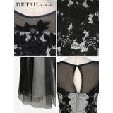 シースルー×ドットフラワー刺繍ミディアムドレス パーティードレス 結婚式ドレス | Retica | 詳細画像8 