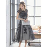 シースルー×ドットフラワー刺繍ミディアムドレス パーティードレス 結婚式ドレス | Retica | 詳細画像4 