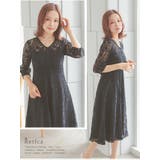 総レースウエストマークフレアミディアムドレス 結婚式ドレス パーティードレス | Retica | 詳細画像12