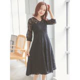 総レースウエストマークフレアミディアムドレス 結婚式ドレス パーティードレス | Retica | 詳細画像13