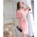 シフォントップリボン太ベルト付き膝丈ドレス パーティードレス 結婚式ドレス | Retica | 詳細画像1 